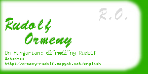 rudolf ormeny business card